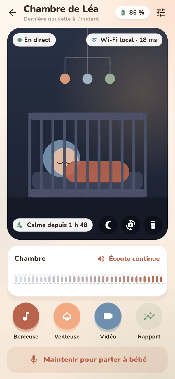 Vidéo en direct de la chambre