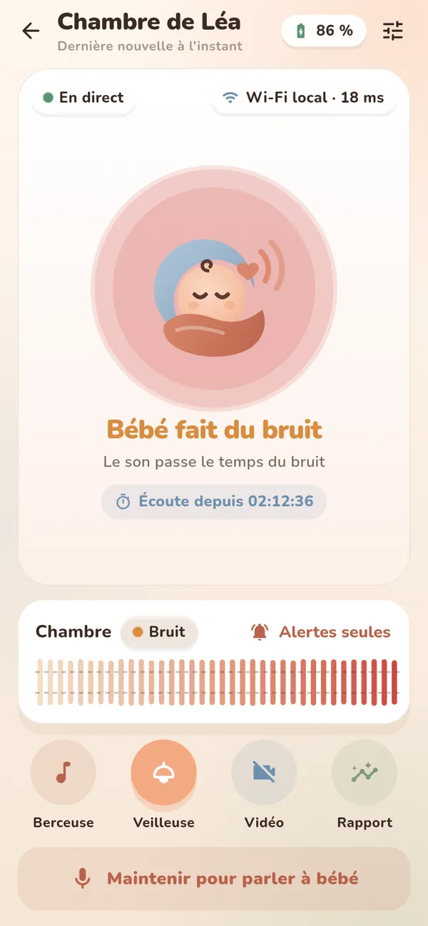 Bruit détecté dans la chambre